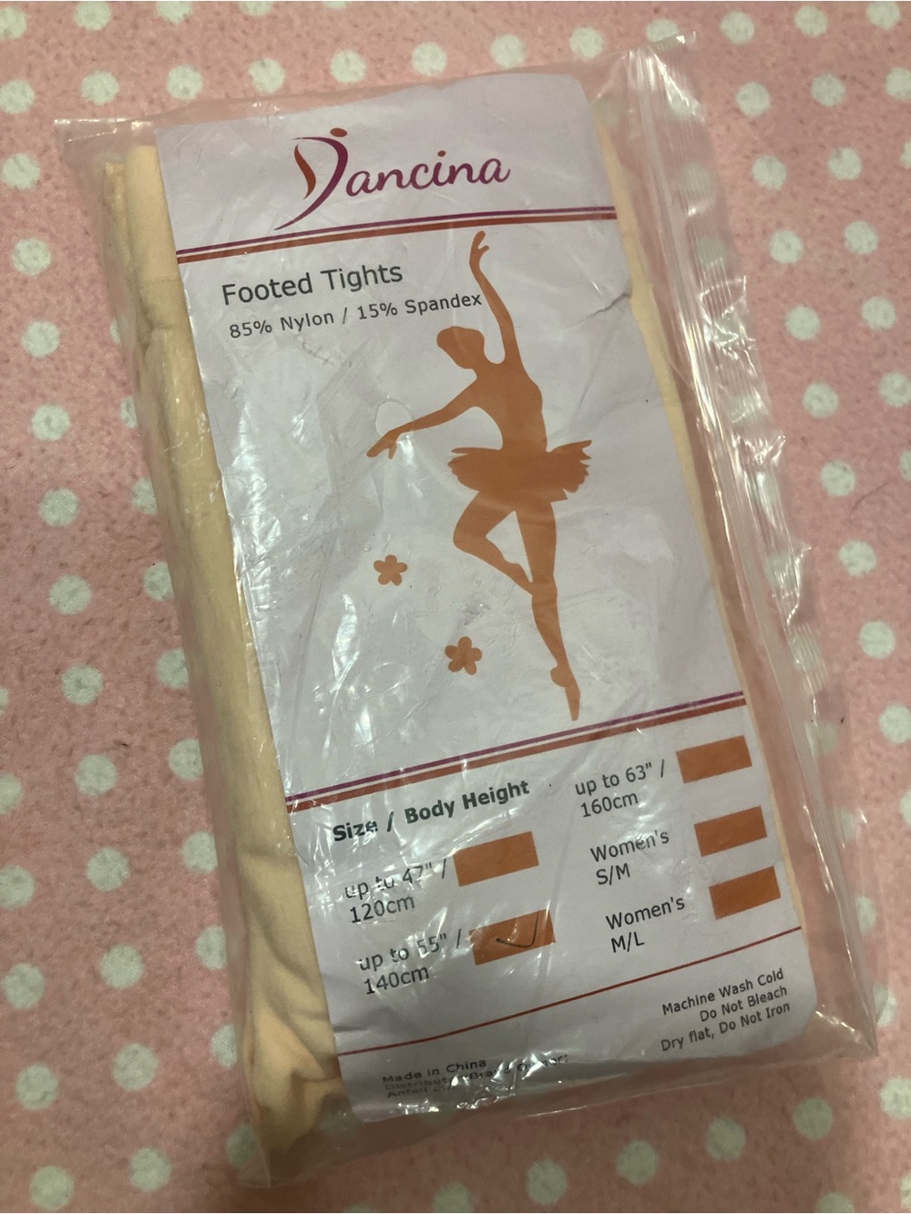 2 pair Dancina Footed Tights S/M